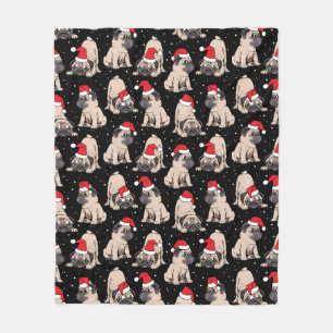 Couverture Polaire Carlins en Santa Hats Motif de Noël