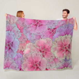 Couverture Polaire Carnations au style vintage