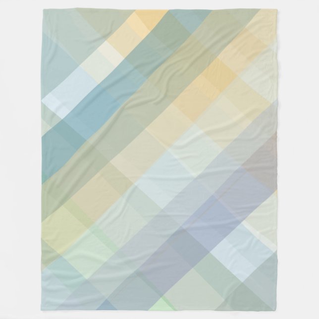 Couverture Polaire Caron Monogramme Pastel Bleu Canard Vert Jaune Mau (Devant)