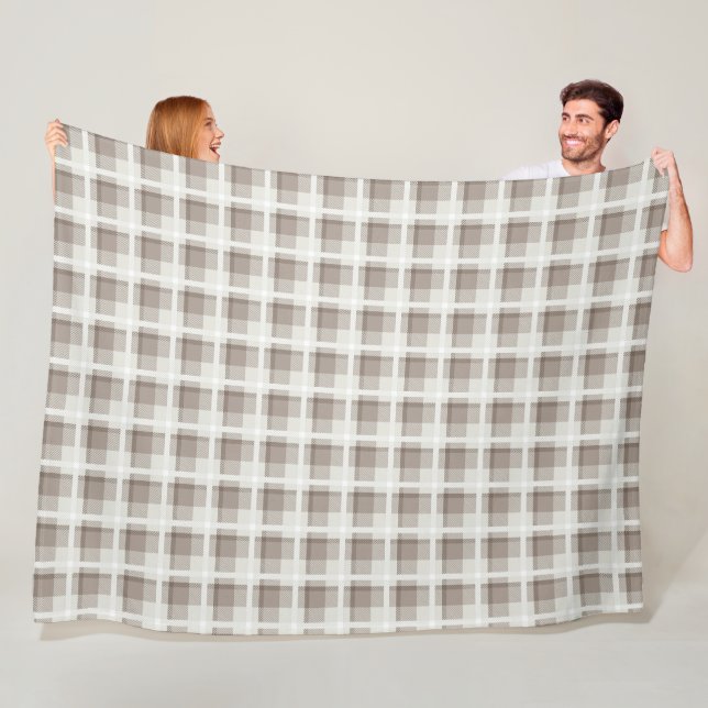 Couverture Polaire Carreau buffalo gingham marron moka  (En situation)