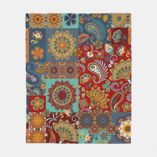 Couverture Polaire Carreau de patchwork vintage sans soudure avec pai