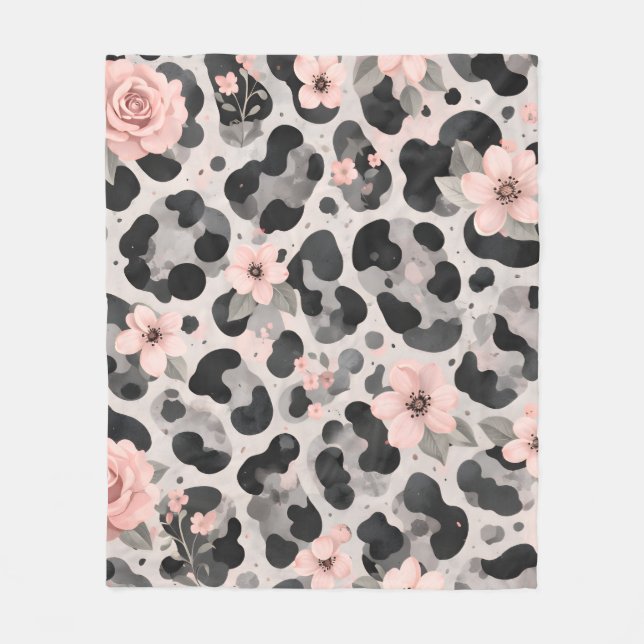 Couverture Polaire Carreau Floral Tortue (Devant)