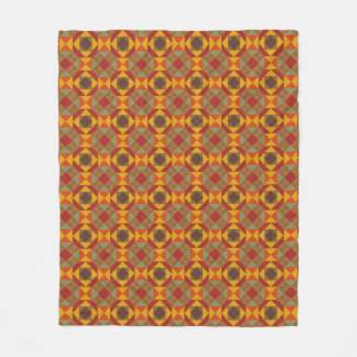 Couverture Polaire Carreau mosaïque bohème géométrique en jaune chaud