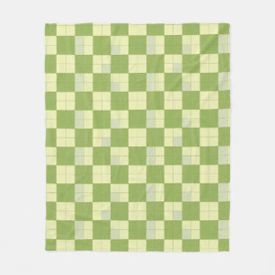 Couverture Polaire Carreaux à motifs à carreaux verts et crème