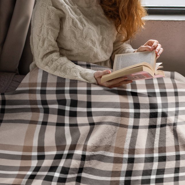 Couverture Polaire Carreaux Beige (Créateur téléchargé)