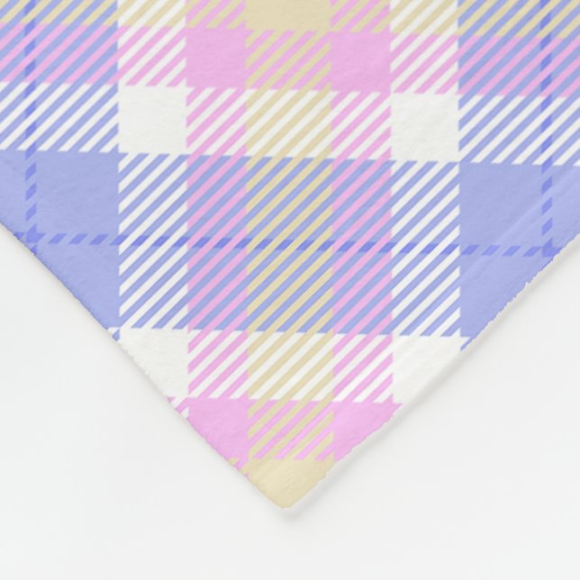 Couverture Polaire Carreaux Bleu Rose Jaune (Coin)