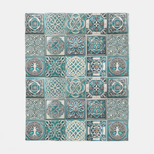 Couverture Polaire Carreaux celtes irlandais