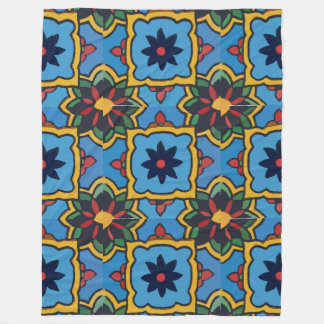 Couverture Polaire Carreaux colorés mexicains