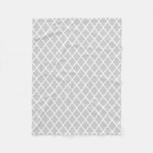 Couverture Polaire Carreaux gris Quatrefoil Motif