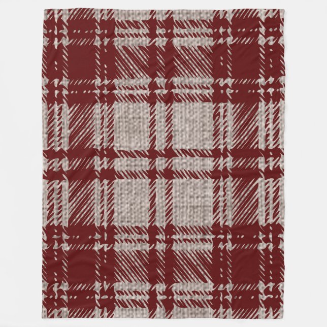 Couverture Polaire Carreaux Marron  (Devant)