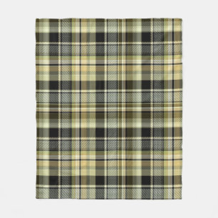 Couverture Polaire Carreaux tartan brun-jaune.