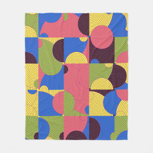 Couverture Polaire Carreaux vintages Retro Motif des années 1960