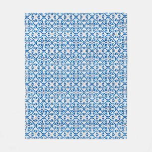 Couverture Polaire Carrelage Bleu Méditerranéen Motif - Elégant Azule
