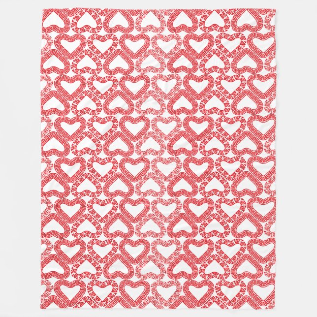 Couverture Polaire Carrelage Carrelage Coeur Rouge Intricable (Devant)