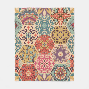 Couverture Polaire Carrelage en Patchwork coloré Motifs islamiques