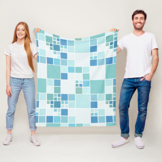 Couverture Polaire Carrelage Turquoise géométrique moderne