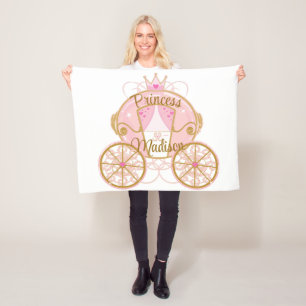 Couverture Polaire Carrosse de la Princesse Royale Rose & Or Personna