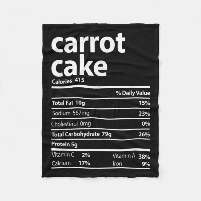 Couverture Polaire Carrot Cake Nutrition Fiches Thanksgiving Noël (Devant)