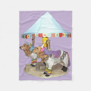 Couverture Polaire Carrousel de golden retriever