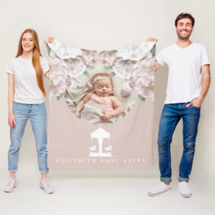 Couverture Polaire Carrousel Floral rose pâle