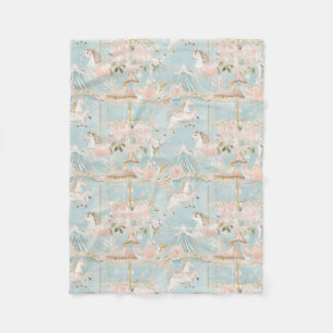 Couverture Polaire Carrousel Pastel Horse Motif