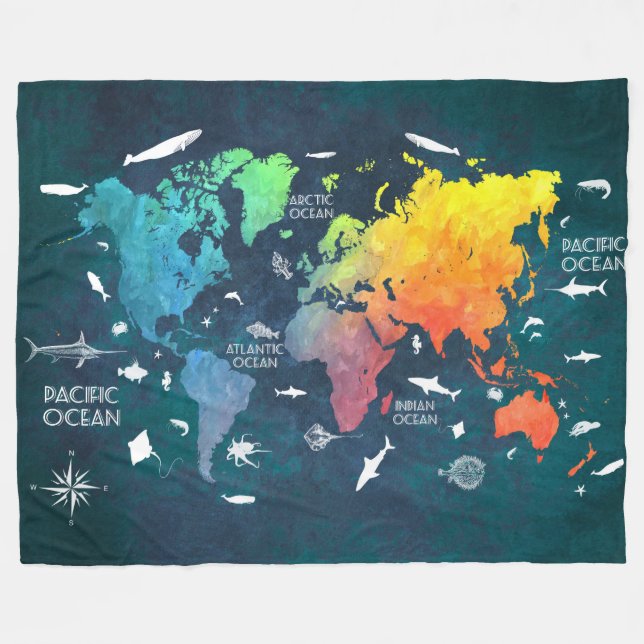 Couverture Polaire carte 12 du monde (Devant (Horizontal))