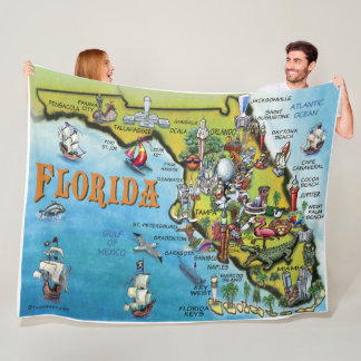 Couverture Polaire Carte amusante de Floride