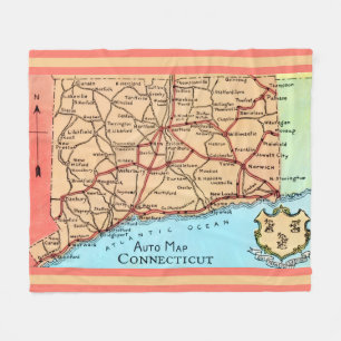 Couverture Polaire Carte automobile du Connecticut
