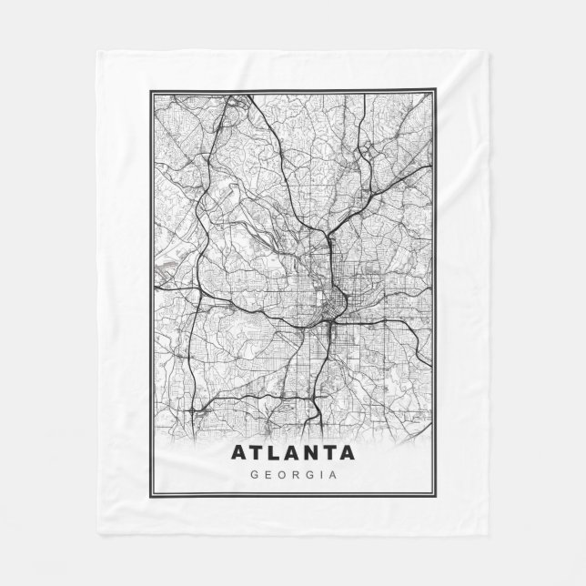 Couverture Polaire Carte d'Atlanta (Devant)