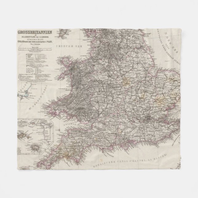 Couverture Polaire Carte d'atlas de l'Angleterre (Devant (Horizontal))