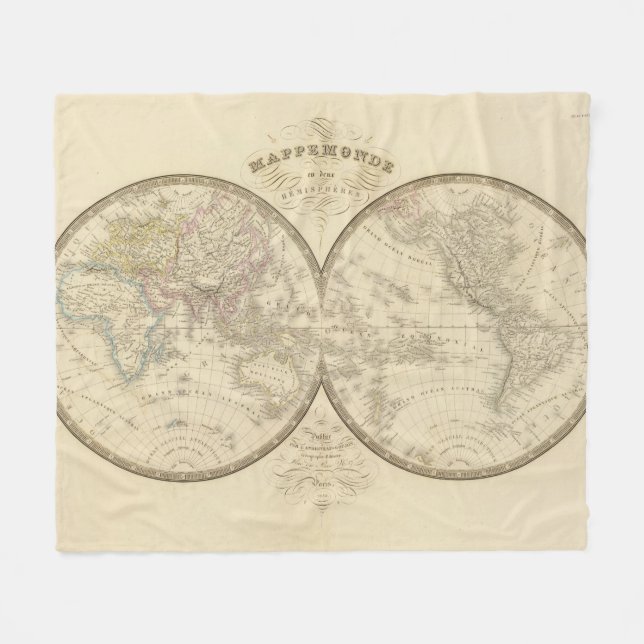 Couverture Polaire Carte d'atlas du monde (Devant (Horizontal))