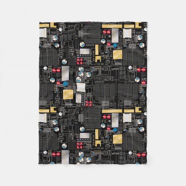 Couverture Polaire Carte de circuit noir (Devant)