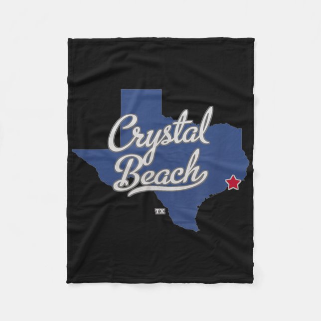 Couverture Polaire Carte de Crystal Beach Texas Tx (Devant)