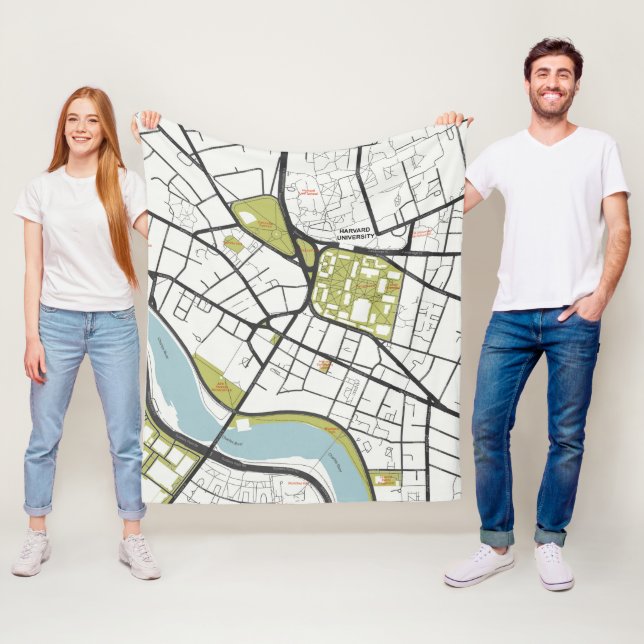 COUVERTURE POLAIRE CARTE DE DÉTAIL DES MASSACHUSETTS DE L'UNIVERSITÉ  (En situation)