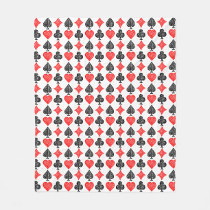 Couverture Polaire Carte de jeu noir/blanc/rouge Tous les symboles Li