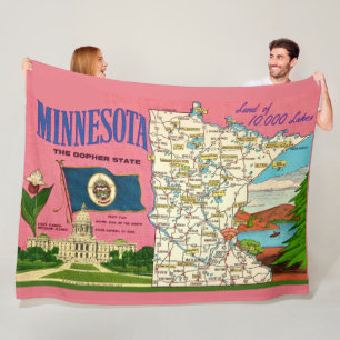 Couverture Polaire Carte de l'État du Minnesota à jeter