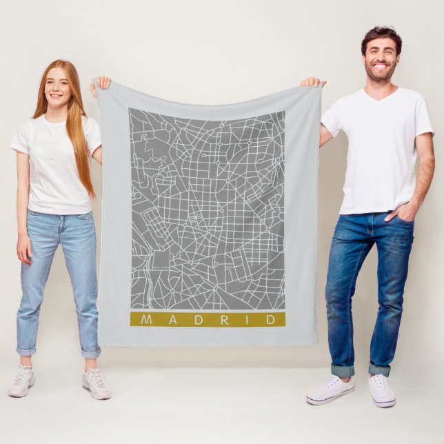 Couverture Polaire Carte de Madrid (En situation)