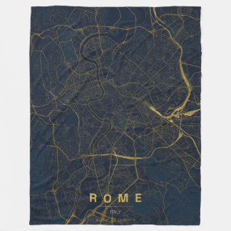 Couverture Polaire Carte de Rome Italie Design Minimaliste