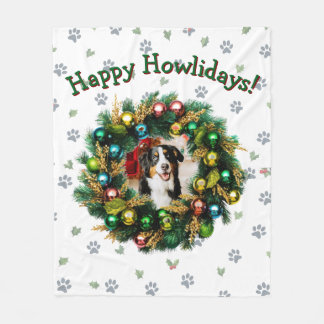 Couverture Polaire Carte de vœux photo Joyeuses Howlidays