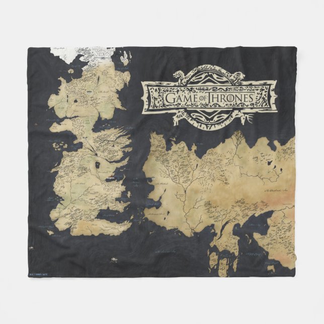 Couverture Polaire Carte de Westeros (Devant (Horizontal))