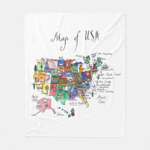 Couverture Polaire Carte des attractions des Etats-Unis d'Amérique