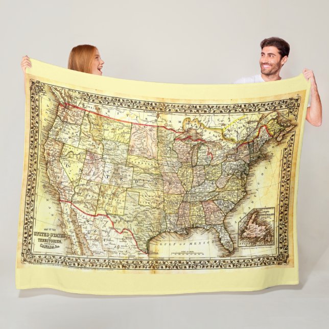COUVERTURE POLAIRE CARTE DES ÉTATS-UNIS (En situation)