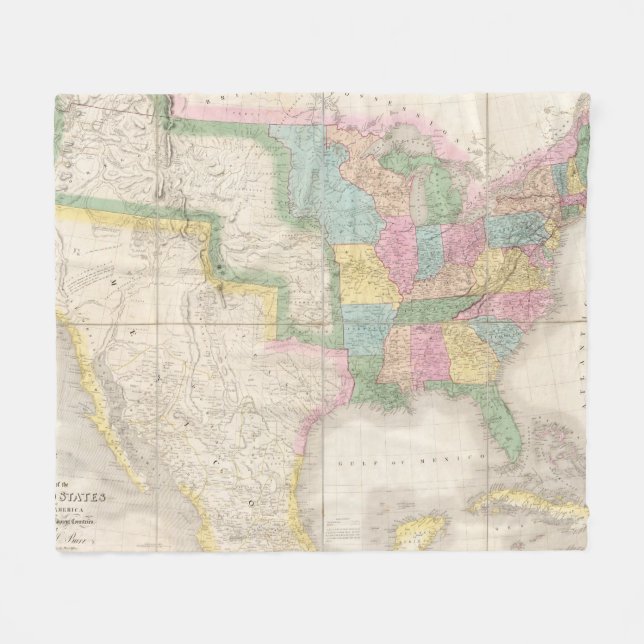 Couverture Polaire Carte des Etats-Unis de l'Amérique du Nord (Devant (Horizontal))
