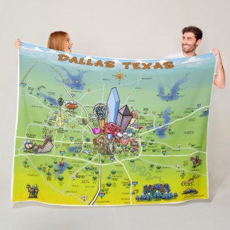 Couverture Polaire Carte des loisirs de Dallas Texas