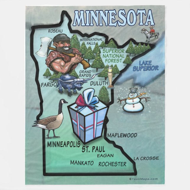 Couverture Polaire Carte des loisirs du Minnesota (Devant)