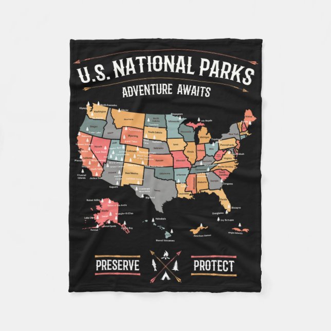 Couverture Polaire Carte des parcs nationaux des États-Unis Préserver (Devant)