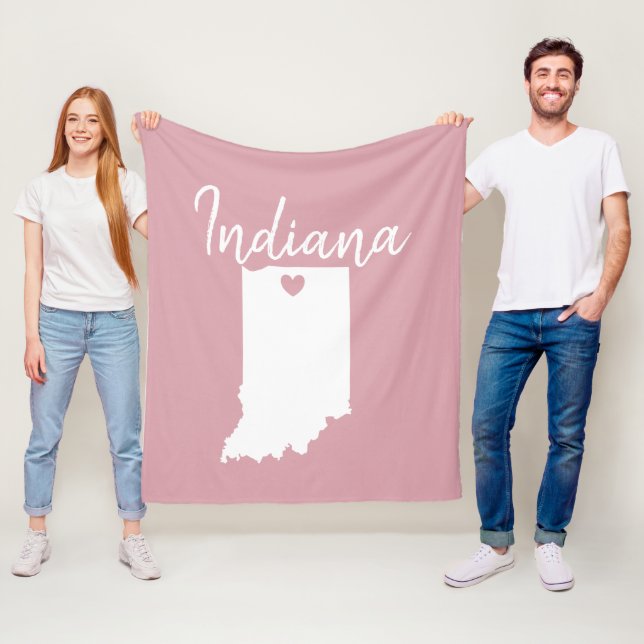 Couverture Polaire Carte d'état de l'Indiana love home (En situation)
