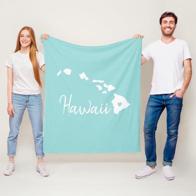 Couverture Polaire Carte d'état d'Hawaii amour chez soi (En situation)