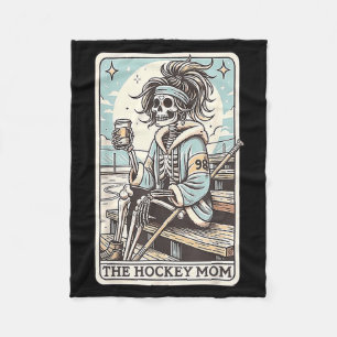 Couverture Polaire Carte drôle de squelette de mère de hockey