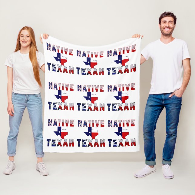 Couverture Polaire Carte du drapeau texan natif (En situation)